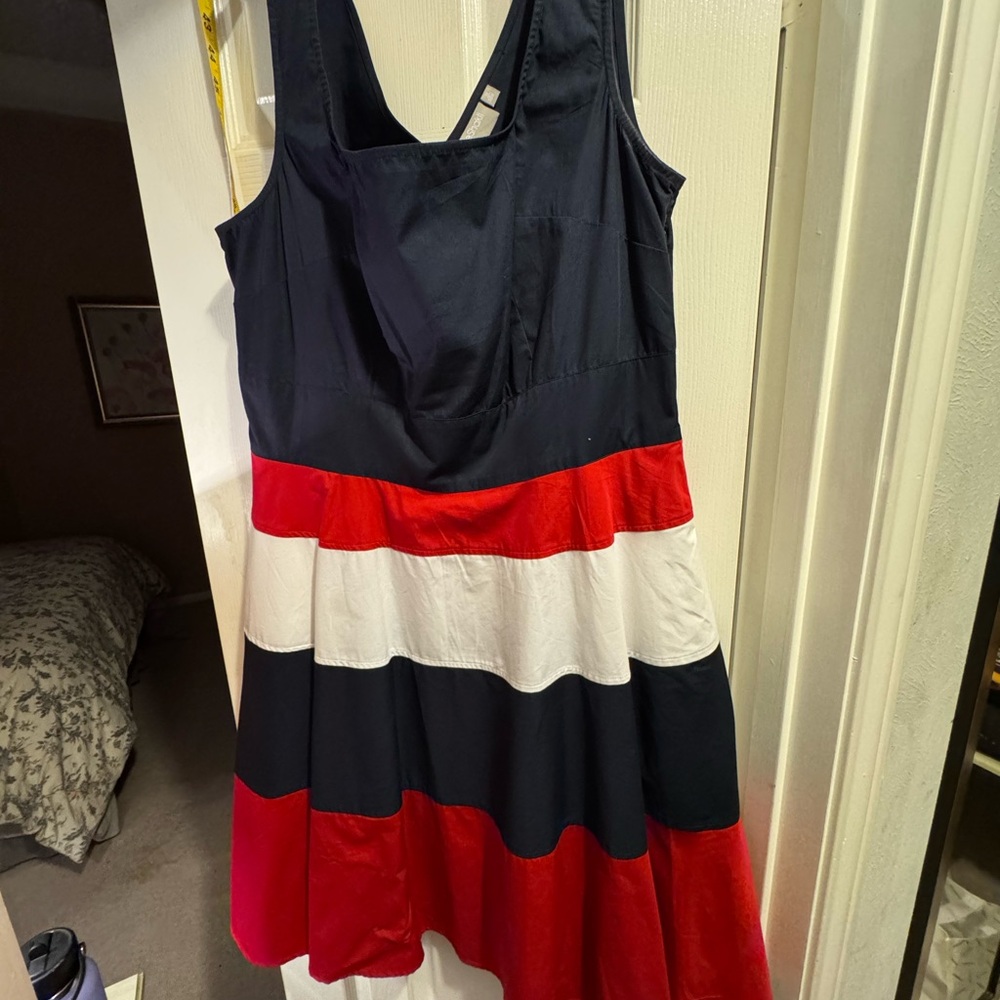 eShakti Elegant Nautical Navy Dress